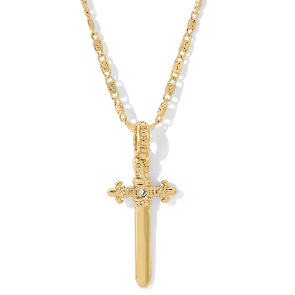 New Vanessa Mooney ALEXANDRA NECKLACE Dagger gold sword pendant